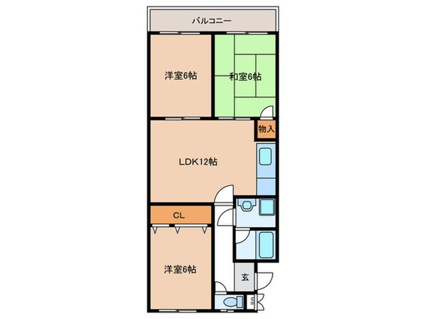 グリ－ンサイド春名Ｎｏ．３の物件間取画像